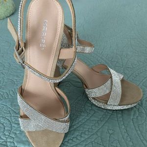 Jeweled platform heels